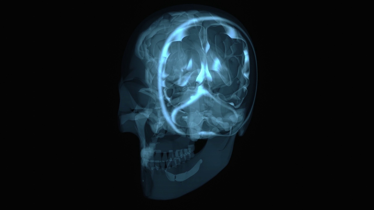 颅骨运动设计的3D抽象艺术视频素材