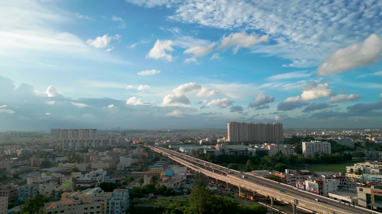 空中城市景观-印度班加罗尔视频下载