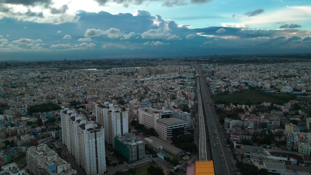 空中城市景观-印度班加罗尔视频下载