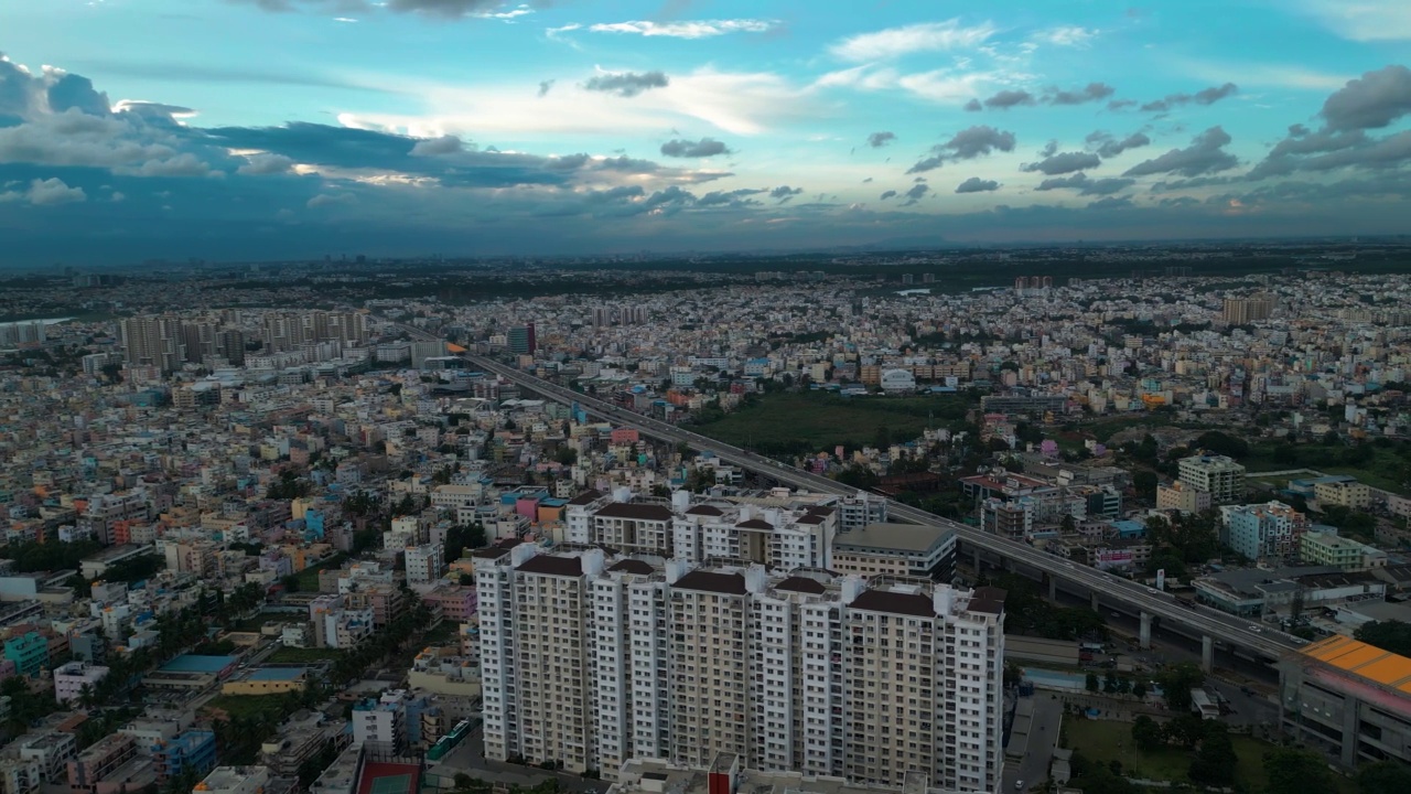 空中城市景观-印度班加罗尔视频下载