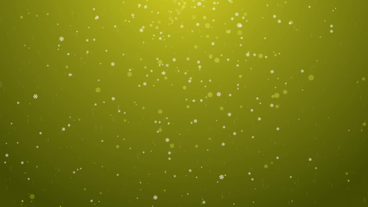 4k冬季金黄色背景雪花视频素材