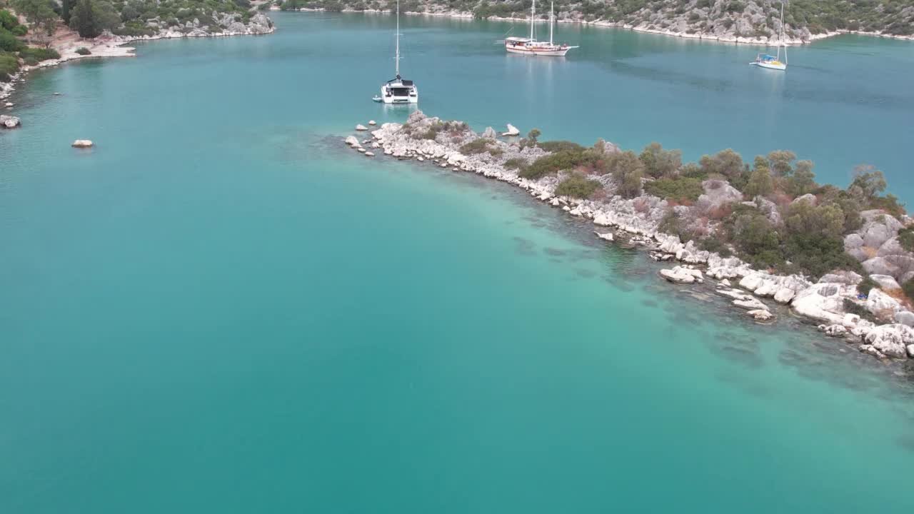 每日的乘船旅行。Kaleköy在Kekova地区，位于土耳其安塔利亚省边界内。视频素材