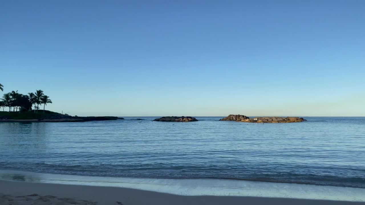 夏威夷瓦胡岛的湖景，清晨视频素材