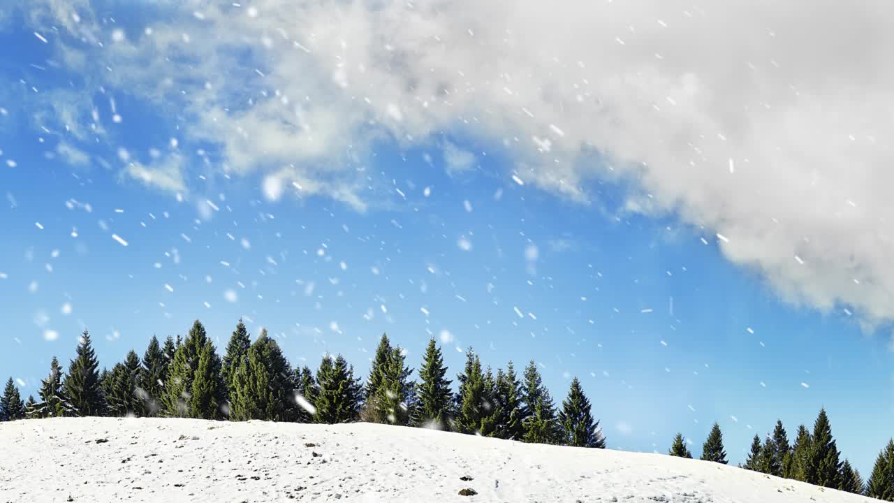 下雪在山视频素材