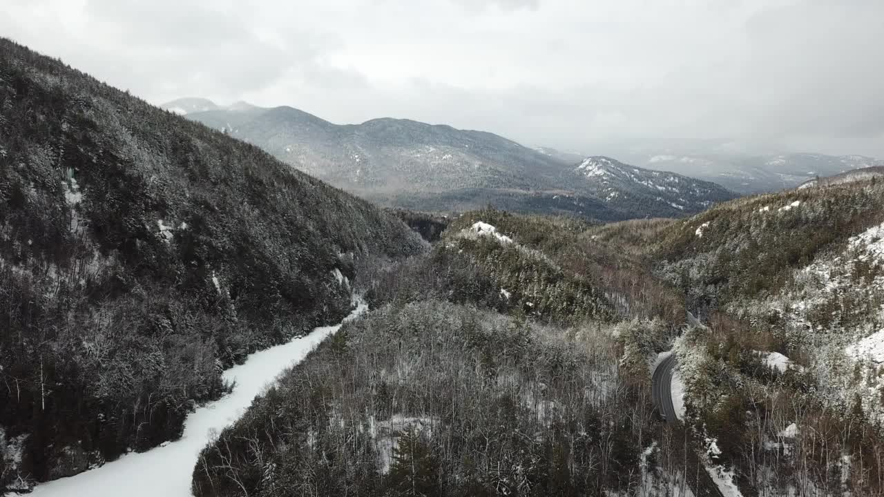 冬季的阿迪朗达克山脉视频素材