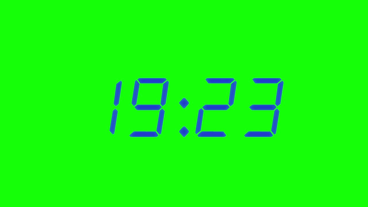 20秒数字闹钟倒数计时器。绿色屏幕上显示海军数字视频素材