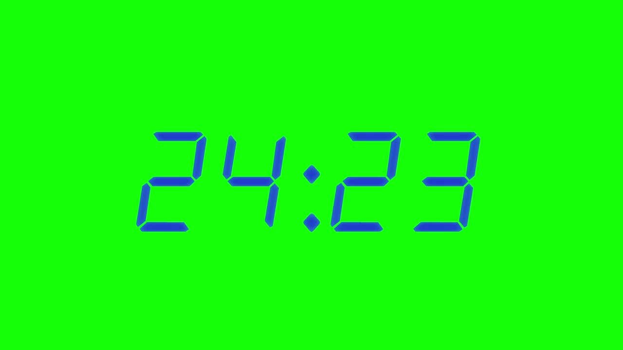 25秒数字闹钟倒数计时器。绿色屏幕上显示海军数字视频素材