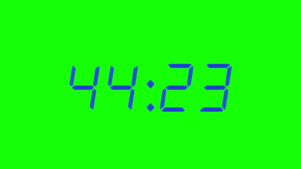 45秒数字闹钟倒数计时器。绿色屏幕上显示海军数字视频素材