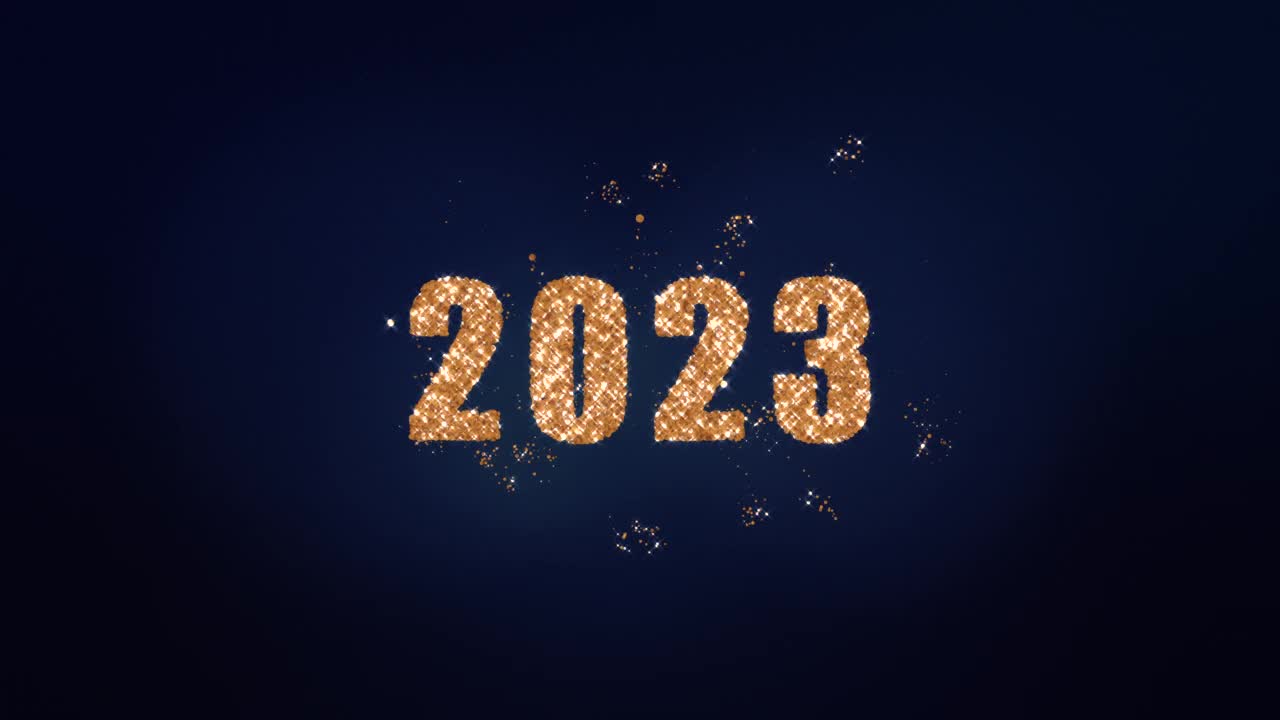 2023年的黄金新年数字。视频素材