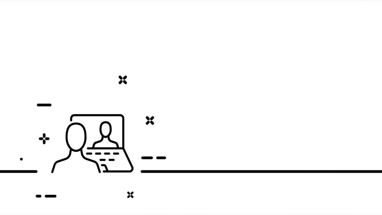 在线学习。夫妻、老师、会议、课、学生、教材、教学、学习。教育的概念。单线画动画。运动设计。动画技术的标志。视频4 k视频素材