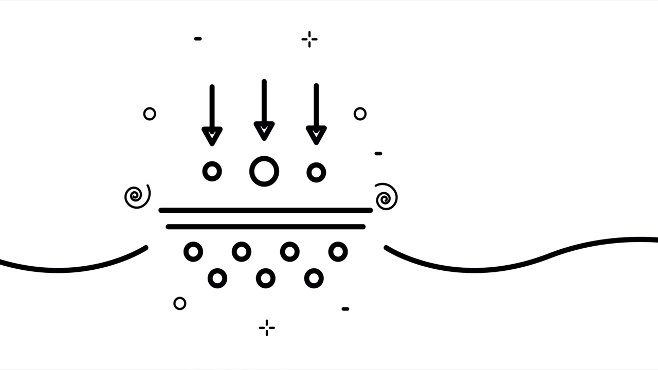 皮肤水合作用。护理化妆品，箭头，保湿霜，滋养霜，光老化，皮肤科。美容的概念。单线画动画。运动设计。动画技术的标志。视频4 k视频素材