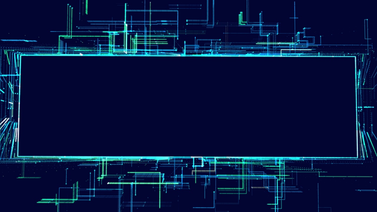 线条构成全息图信息块、ai建筑光网格、信息概念线和带有复制空间的节点。大数据字段。高科技信息技术。Vj循环抽象背景科幻主题视频素材