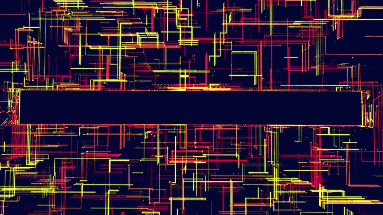 线条构成全息图信息块、ai建筑光网格、信息概念线和带有复制空间的节点。大数据字段。高科技信息技术。Vj循环抽象背景科幻主题视频素材
