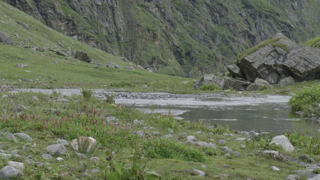 拉尼那拉河在汉普塔隘口的风景视频素材