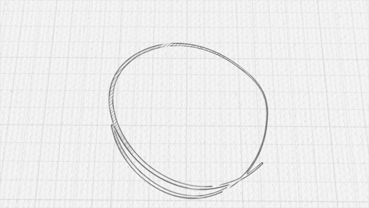 空圈旋转草图涂鸦被动画。在白色背景上手绘移动涂鸦视频素材