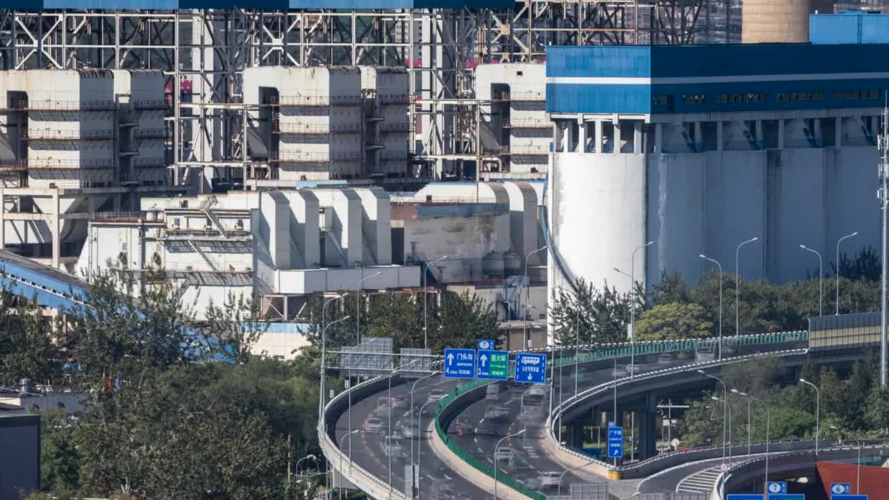 城市高架桥交通流视频素材