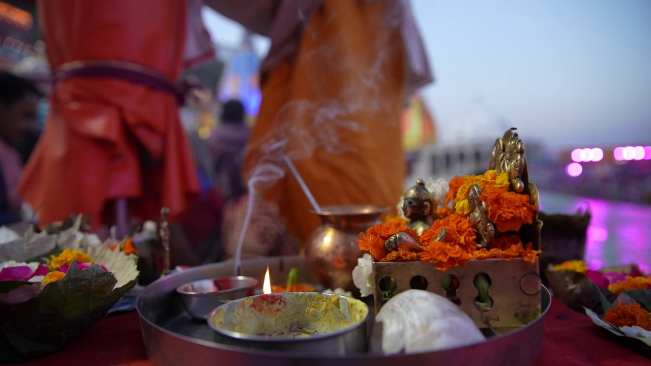 ganga aarti haridwar的成分视频素材