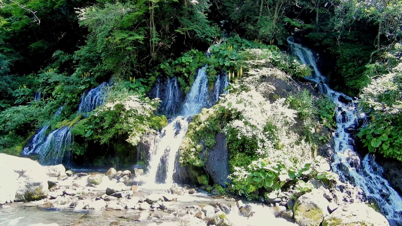 瀑布和河流，吐龙瀑布视频素材