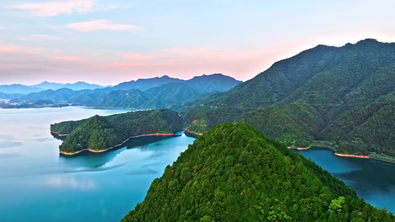 杭州千岛湖鸟瞰图视频素材