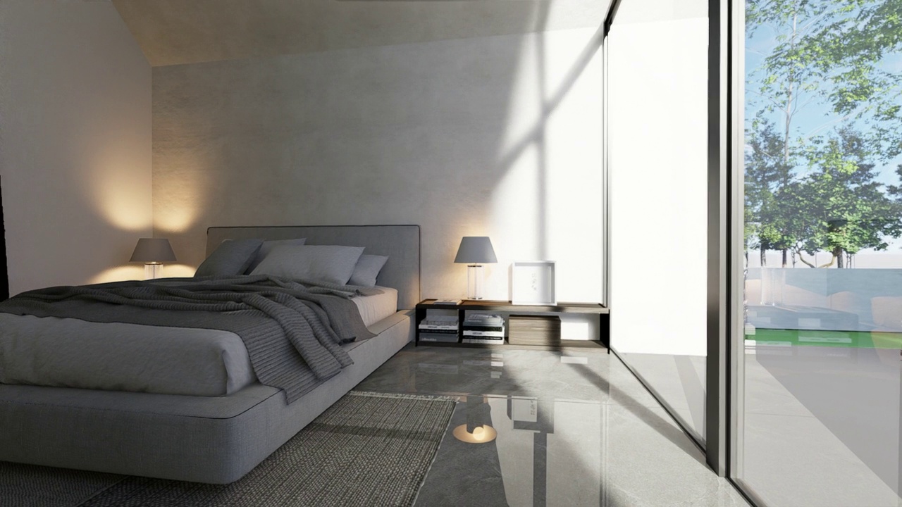 现代居室设计，居室室内设计3D动画。视频素材