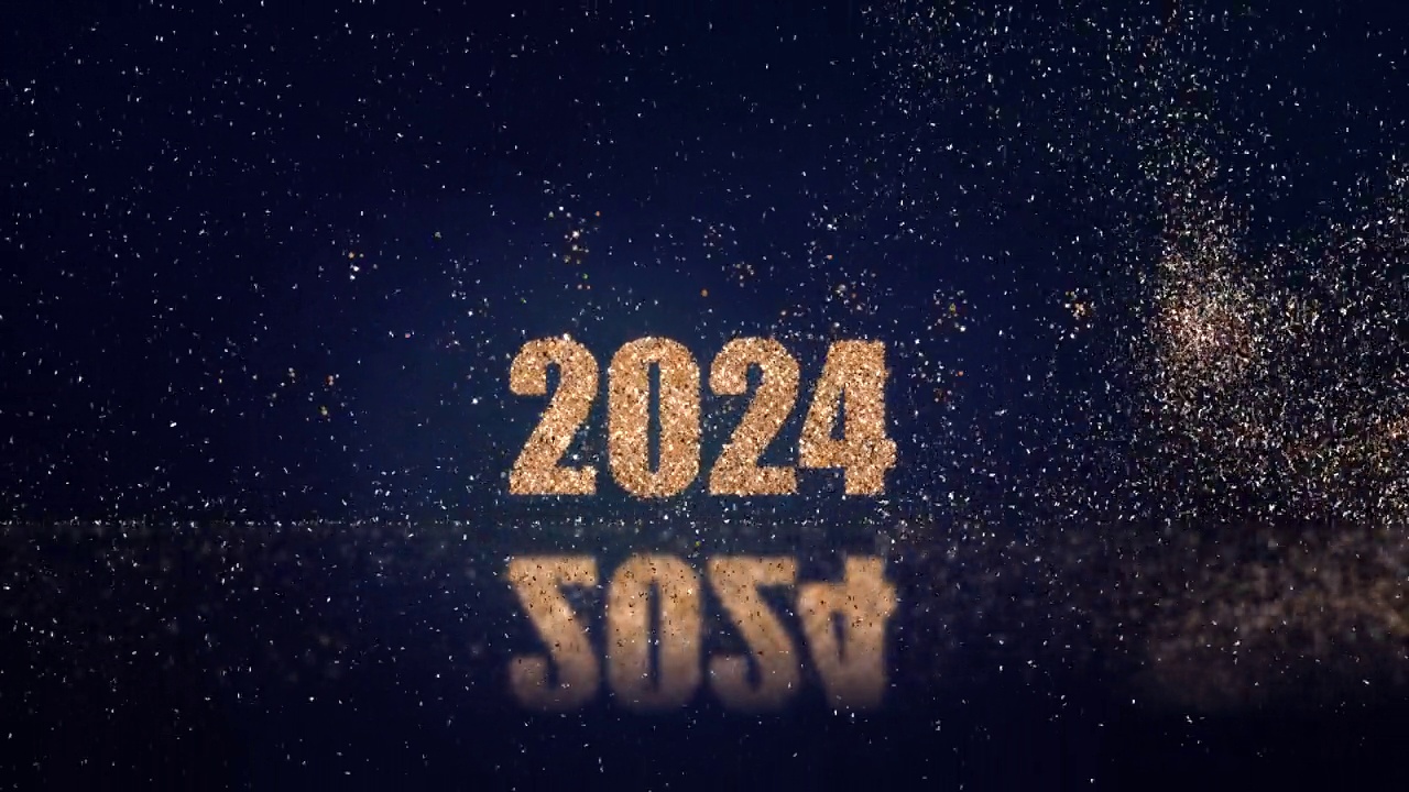 2024年的新年数字。视频素材