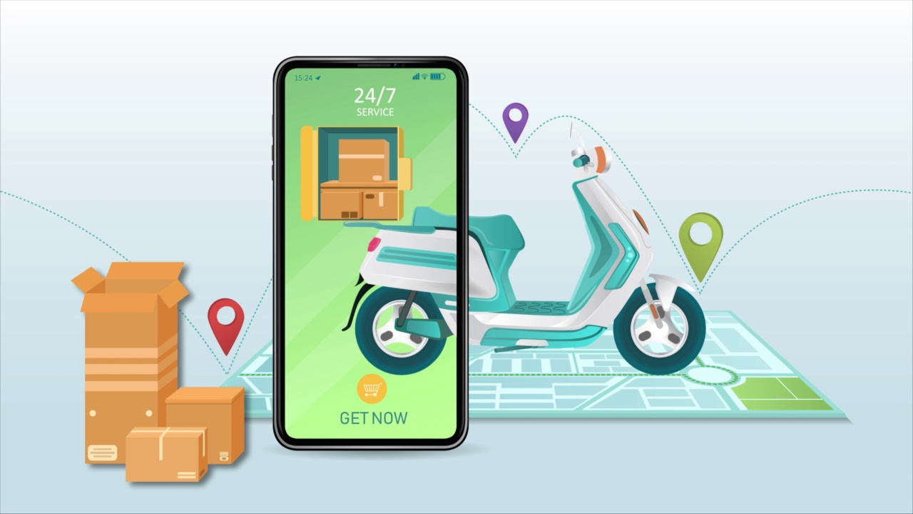 网上购物和快速配送的视频概念视频素材