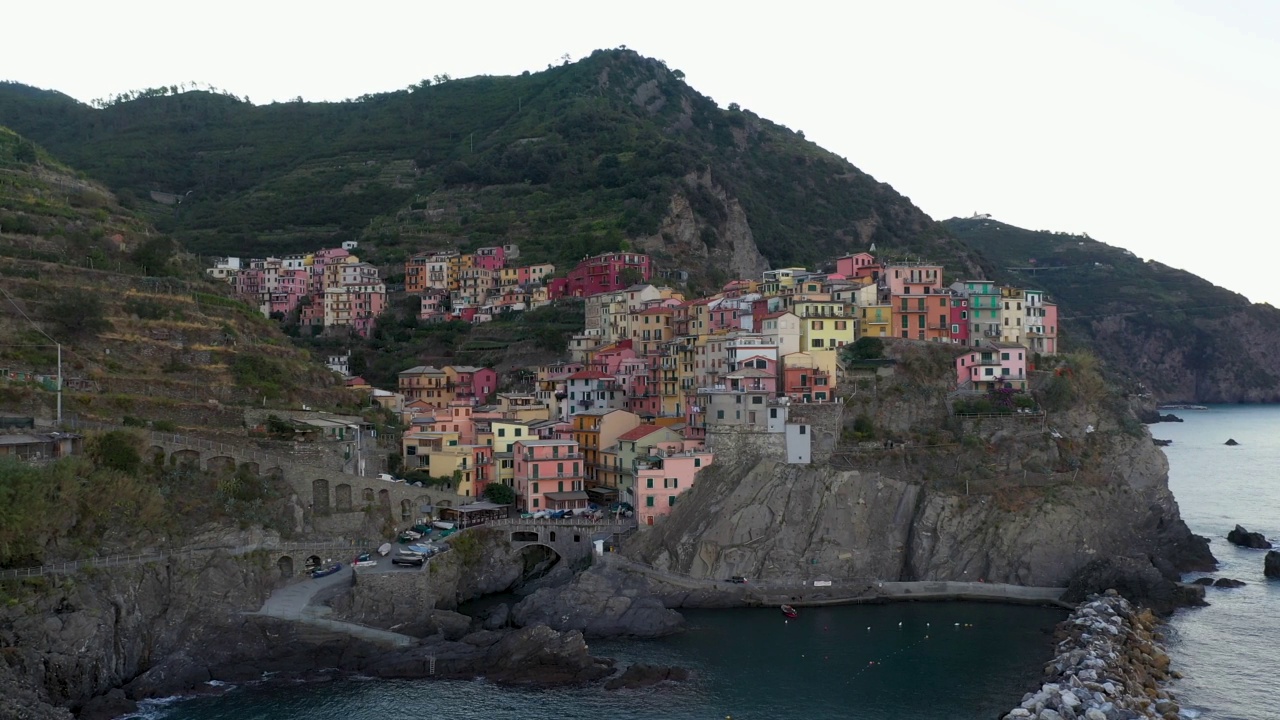 Manarola, La香料，利古里亚，意大利北部。视频素材