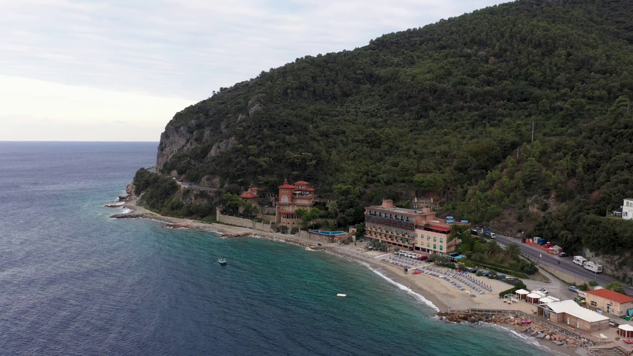 Nervi, Riviera，北意大利Levante视频素材