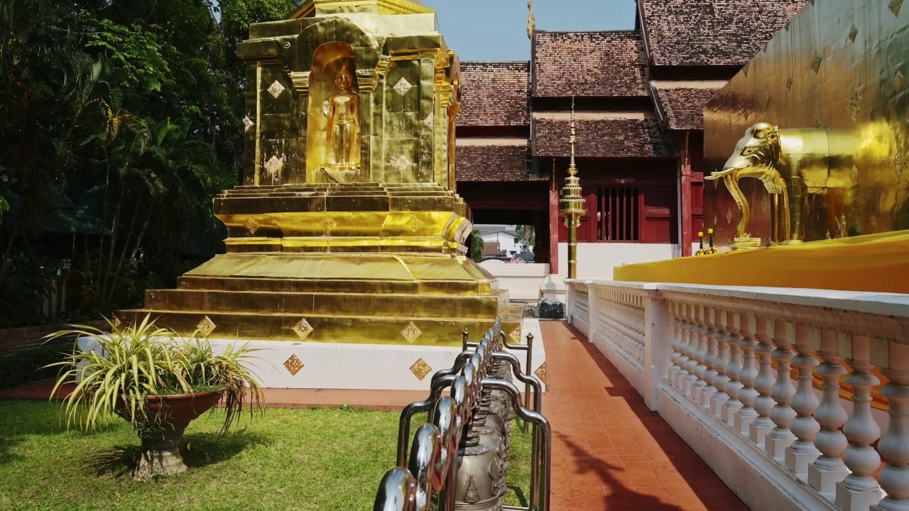 清迈的泰国佛寺，美丽的著名建筑，著名的旅游景点和旅游目的地视频素材