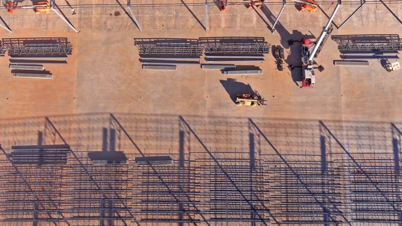 用于工厂仓库和建筑工地的金属钢和铝结构视频素材