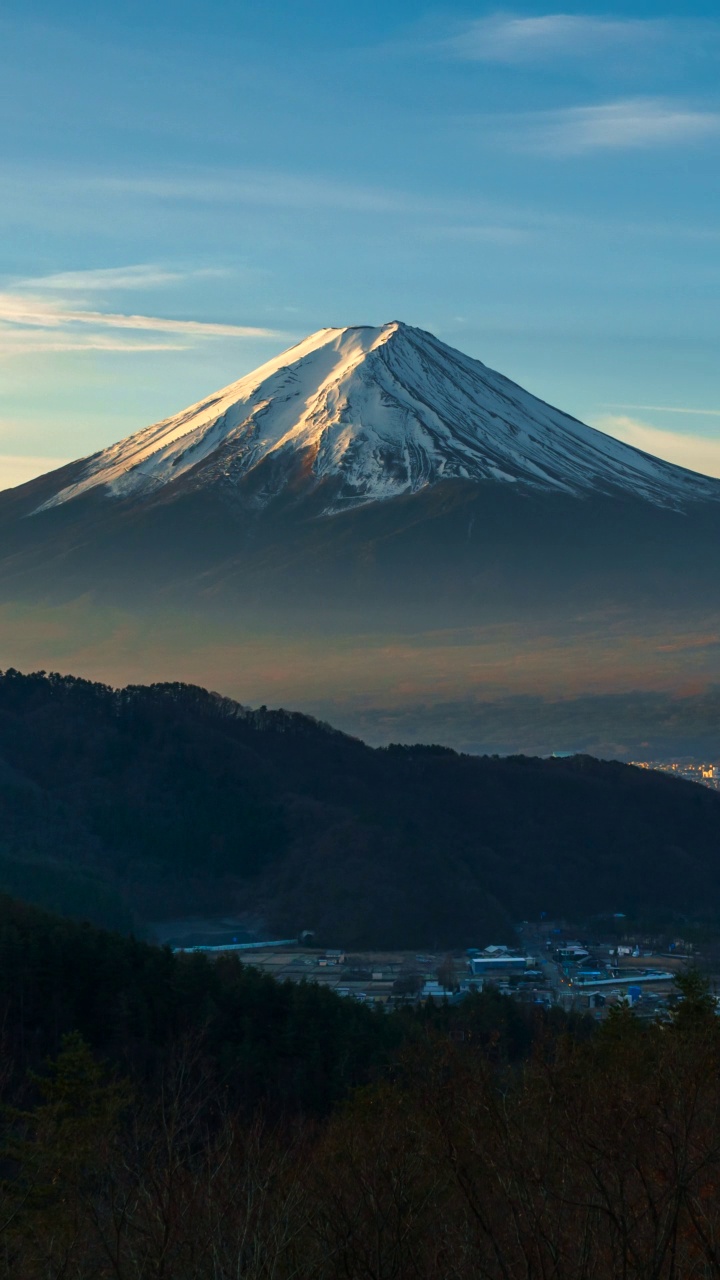 冬天的日本富士山。视频素材