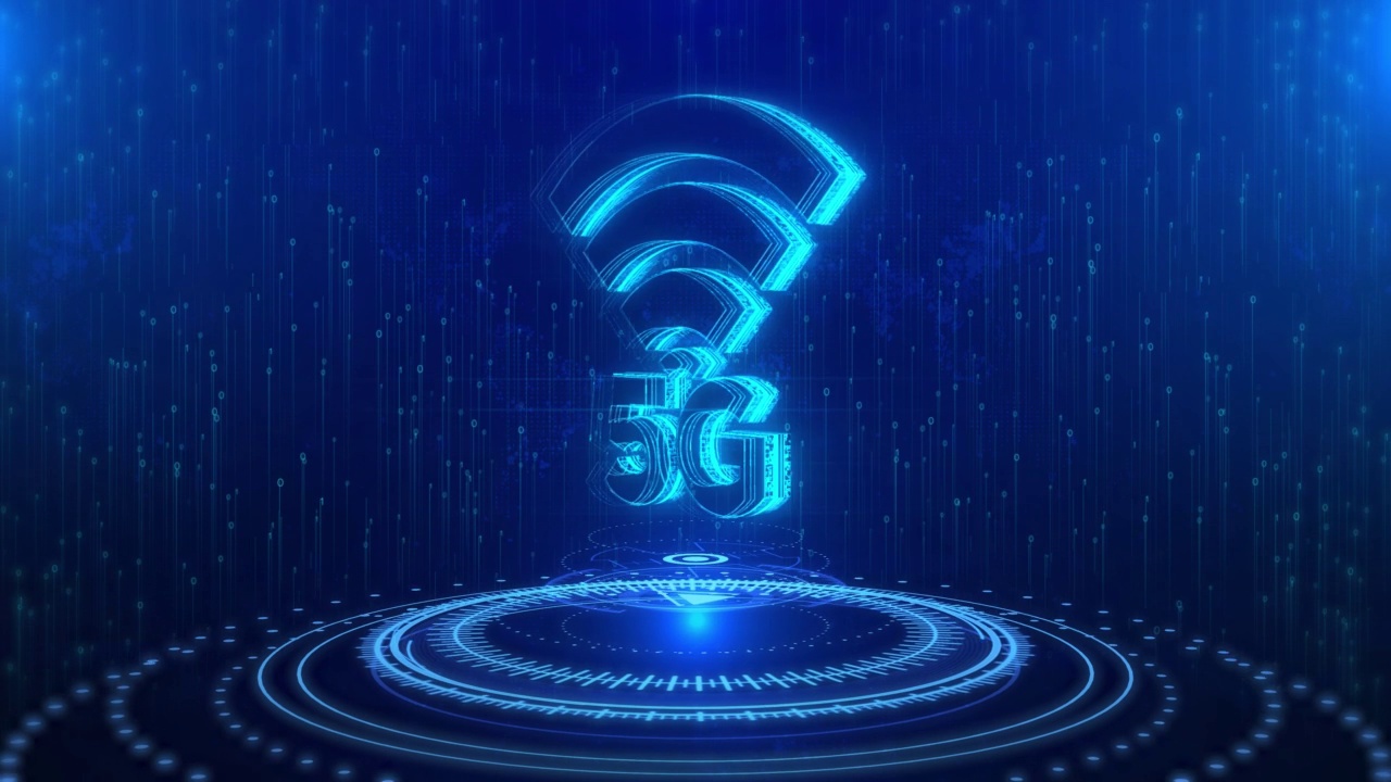 5G文本网络空间未来数字技术全息图概念。视频素材