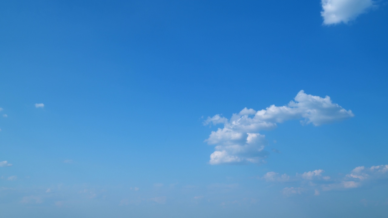 夏天的蓝天白云背景。层层的云空间。夏天，蓝天白云。间隔拍摄。视频素材