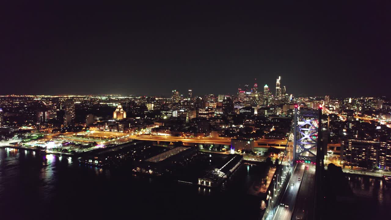 费城夜景，PA视频素材