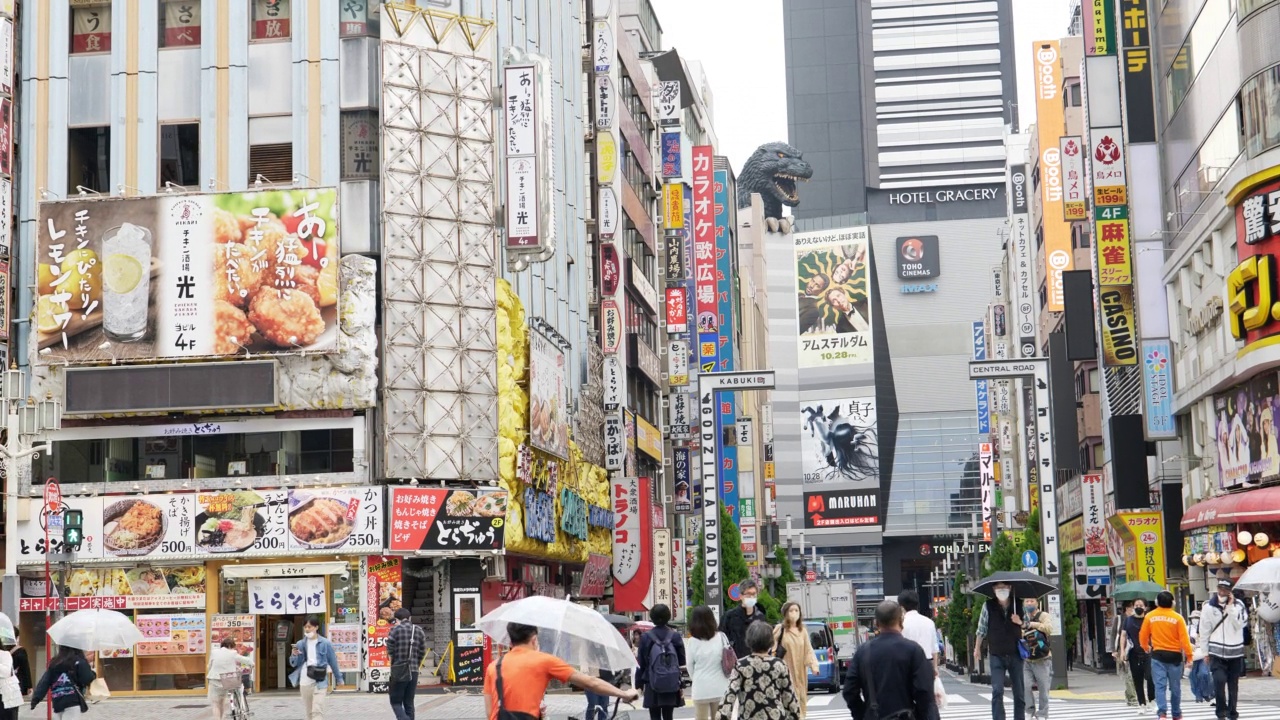 日本东京歌舞伎町夜晚的人群。视频素材