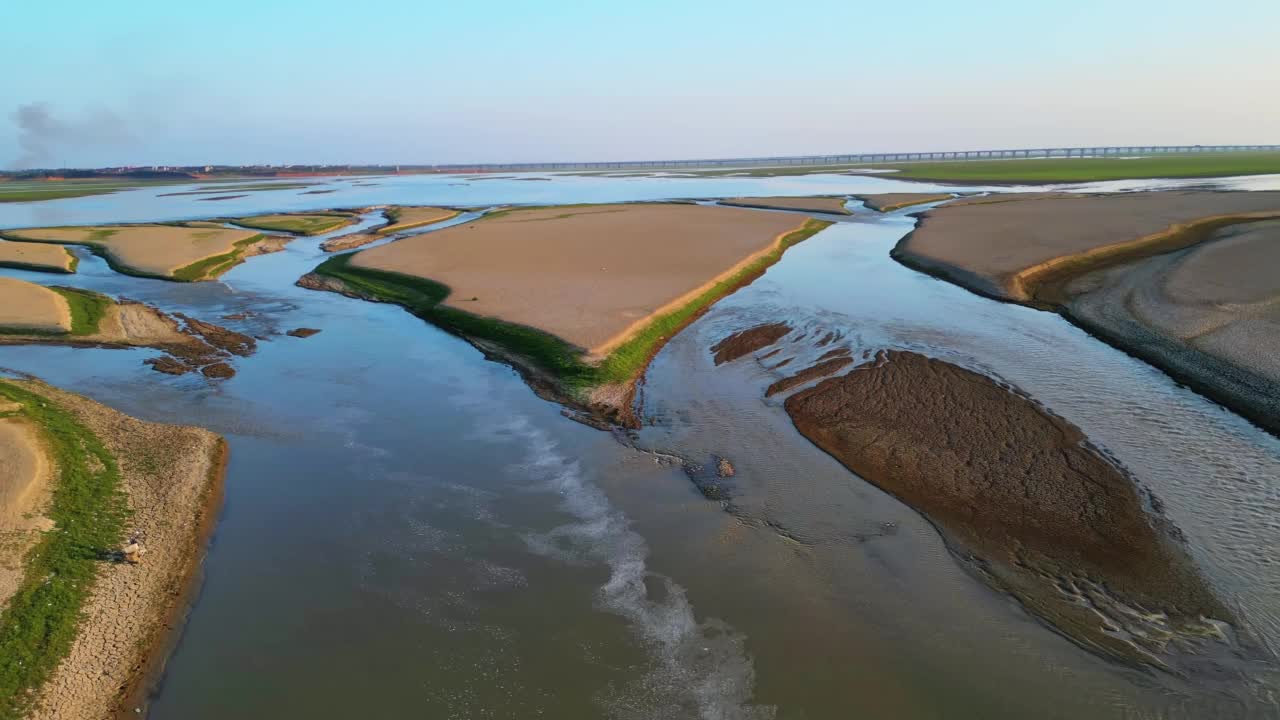 自然保护区，干河床湿地沼泽生态视频素材