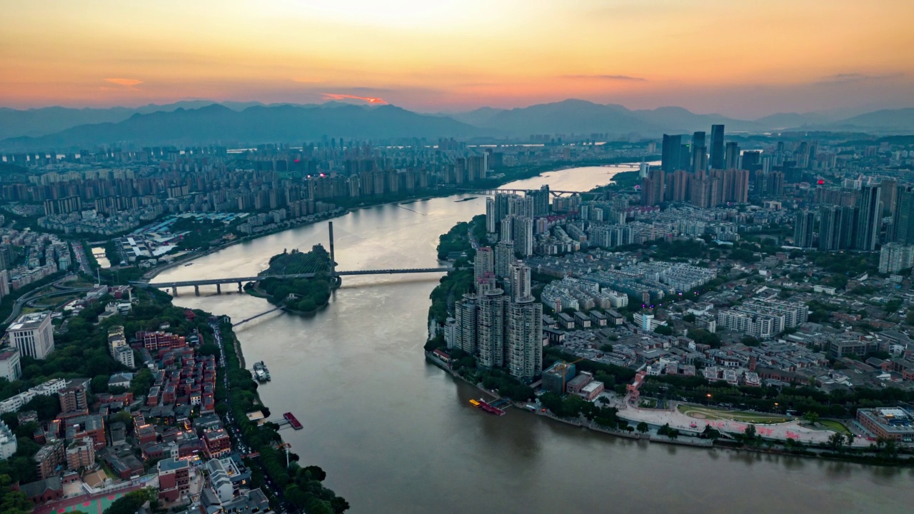 航拍福建城市风光视频素材