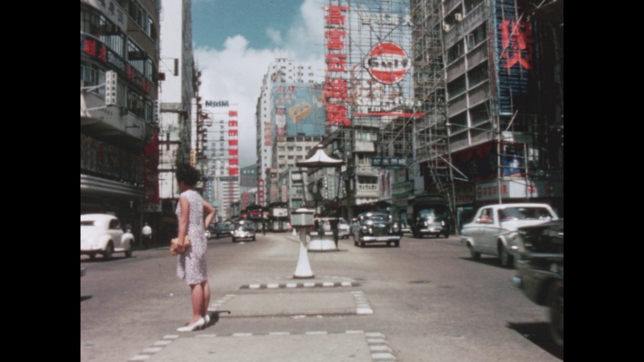 香港街道上的交通，中国，1968年视频素材