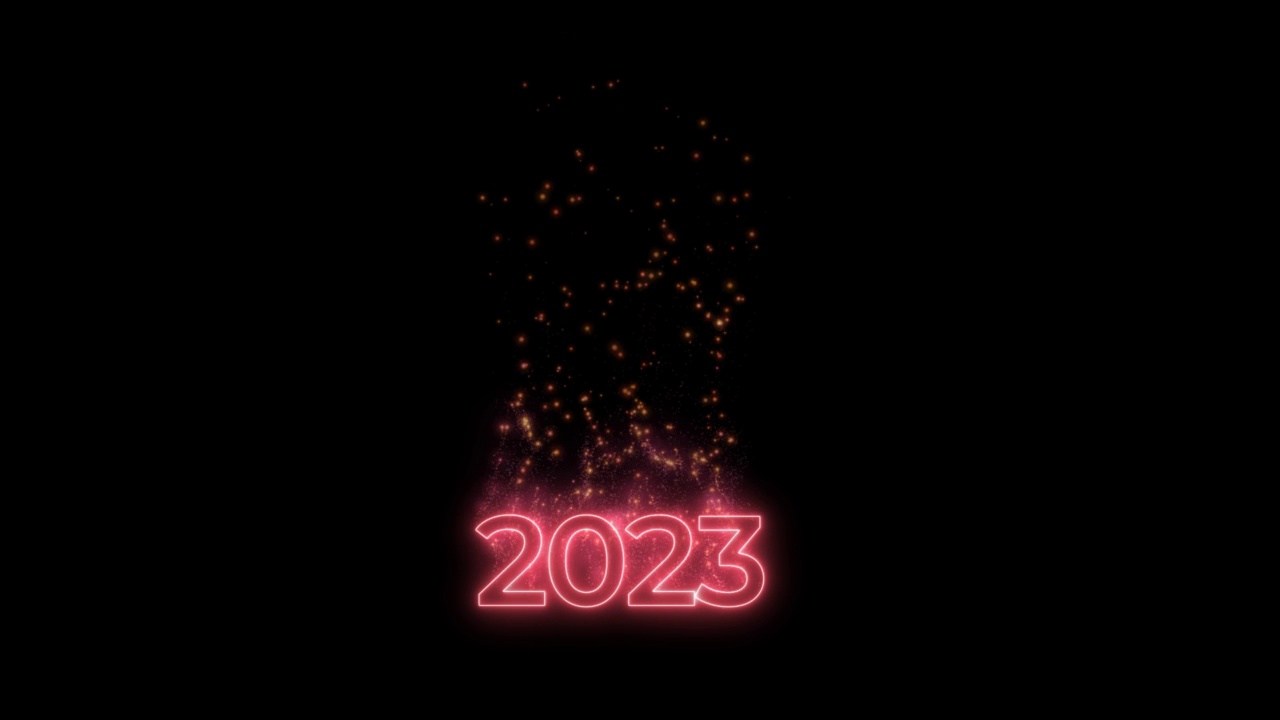 魔幻彩色霓虹灯2023新年动画视频素材