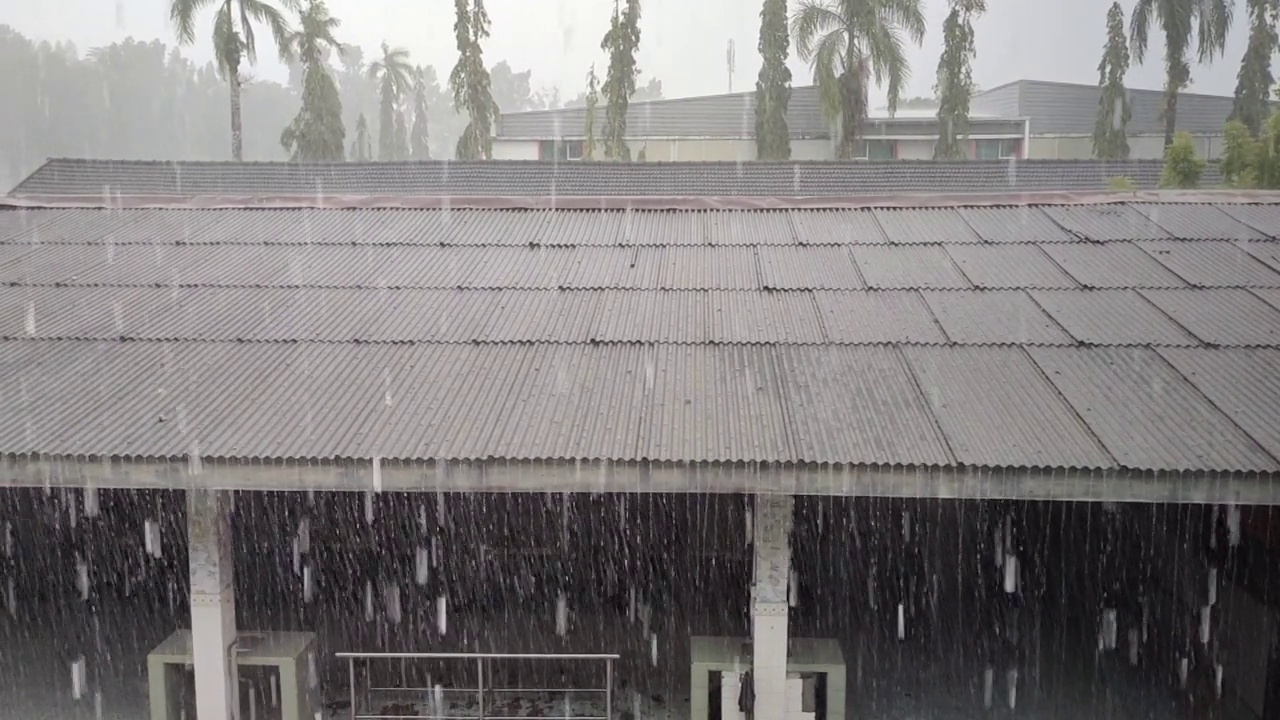 慢动作的大雨视频素材