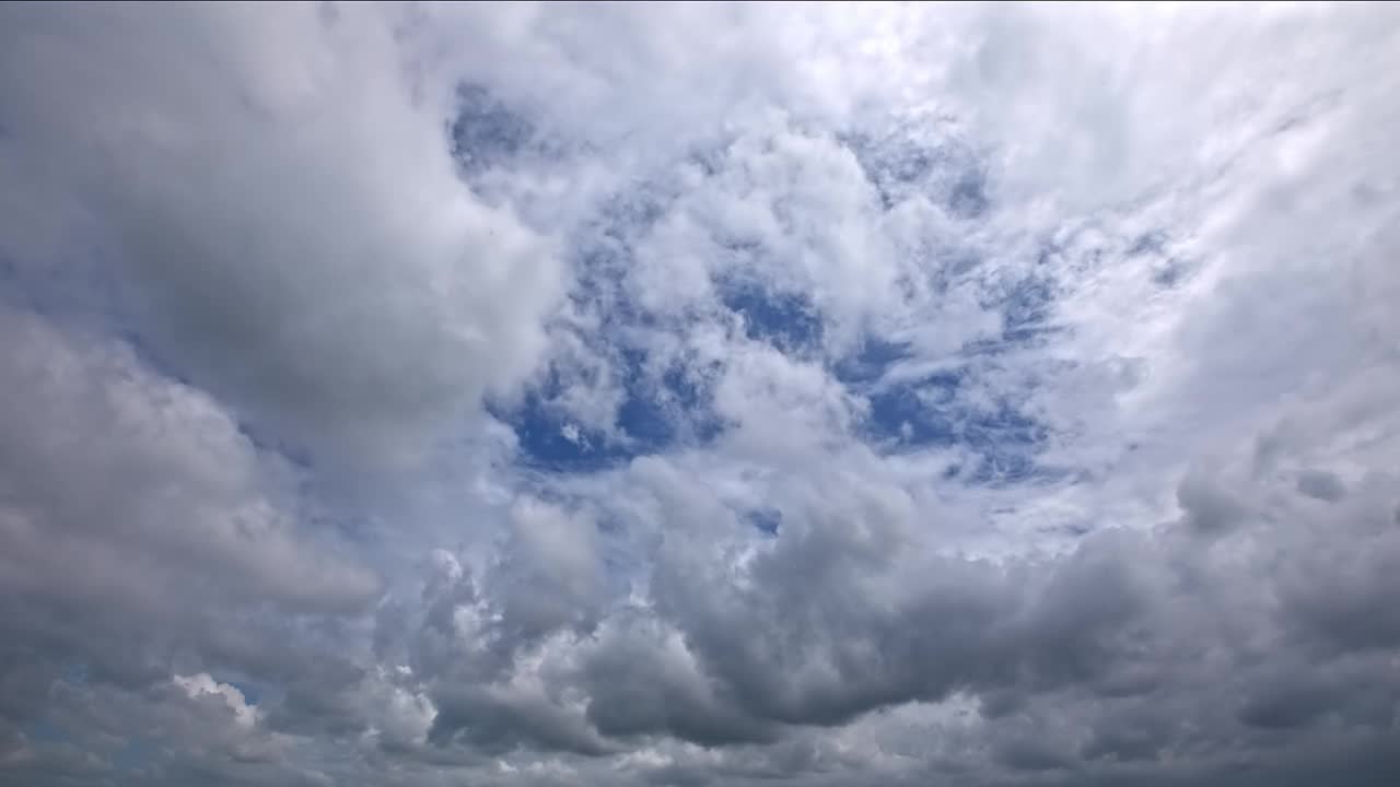 蓝色天空中快速移动的乌云视频素材