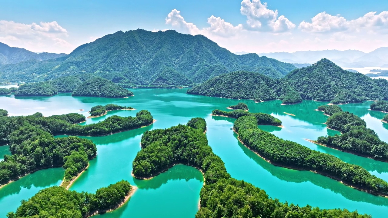 杭州千岛湖鸟瞰图视频素材