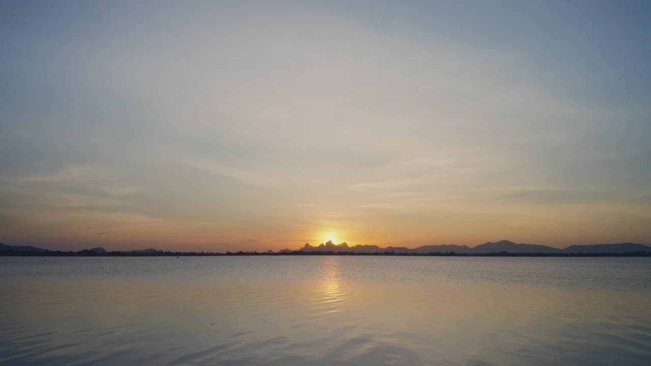 山水日落，和江水视频素材