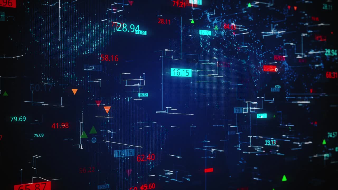 数字证券交易所财务数据分析视频素材