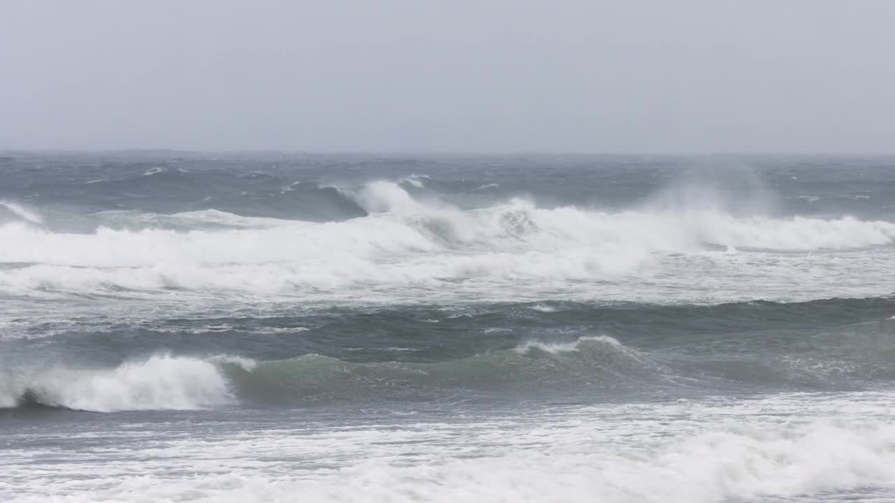 海浪，海洋，白浪，飓风马修，佛罗里达。视频素材