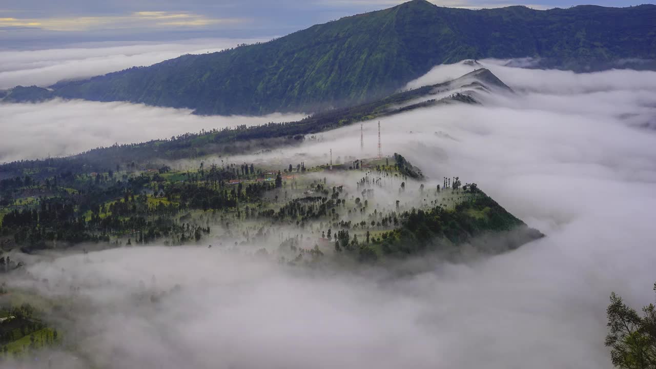 4K日出后卡梅伦高地的绿茶种植园的延时。倾斜向上效果视频素材