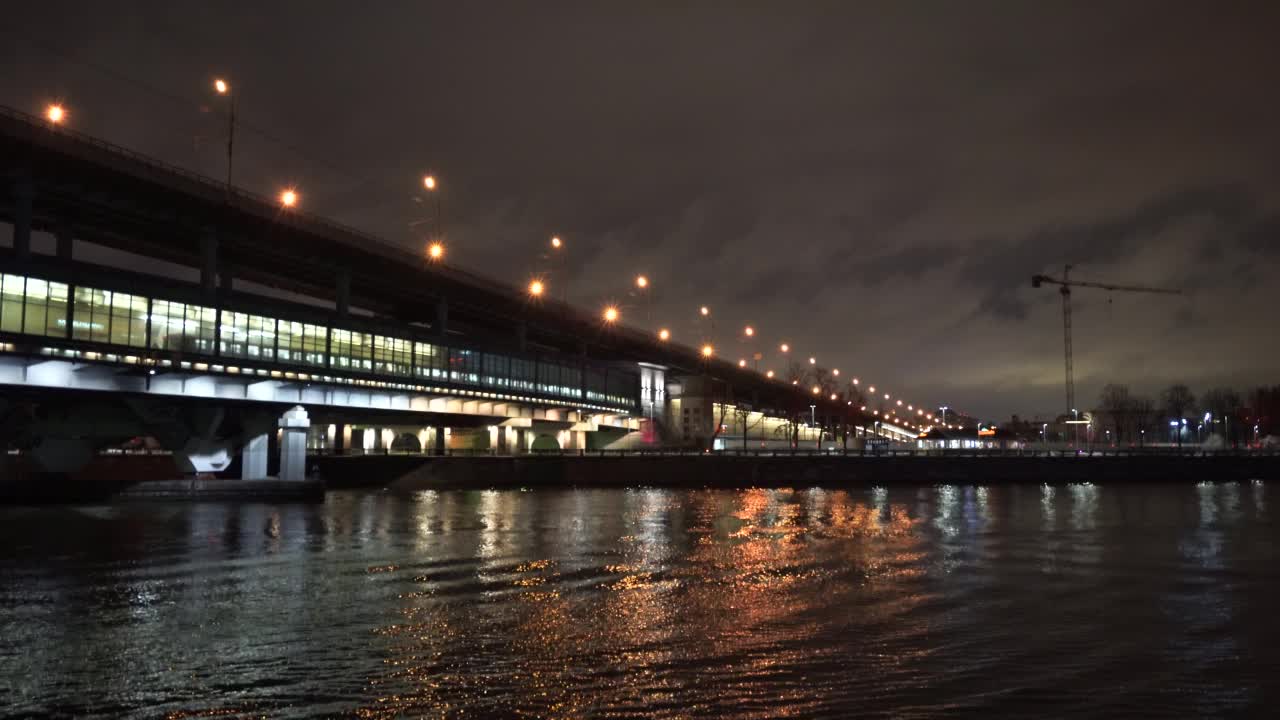 冬夜中的莫斯科城市风景视频下载