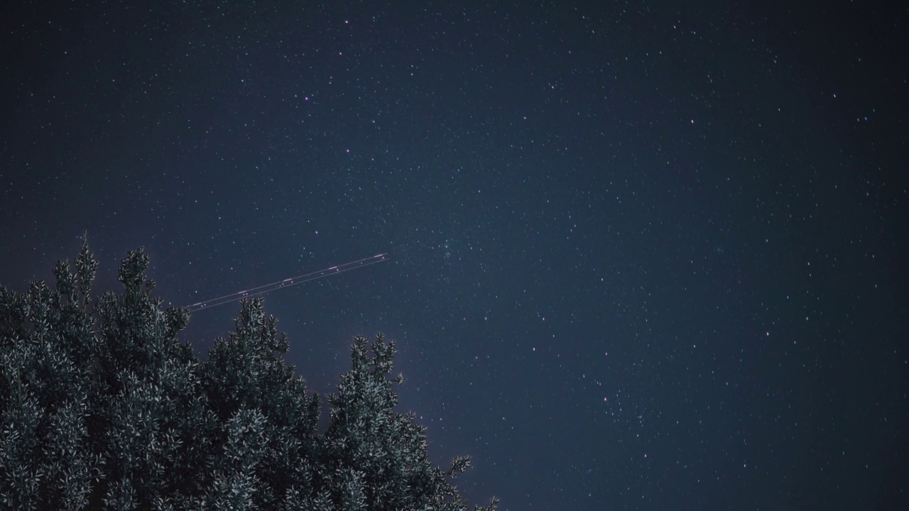 恒星围绕着北极星运动。夜空中星星的时间流逝。4 k视频素材