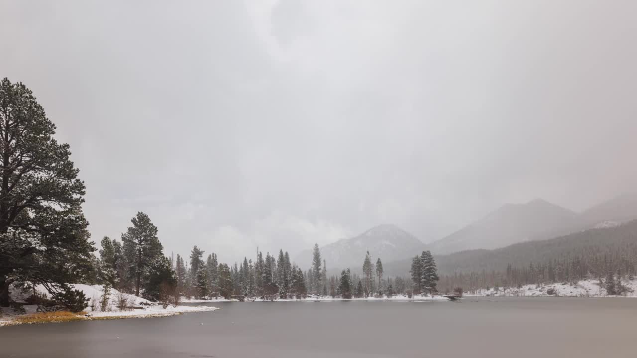 落基山脉上空云的时间流逝视频素材