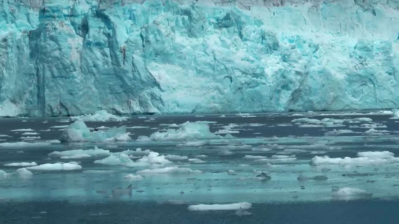 阿拉斯加巨大的冰川墙视频素材